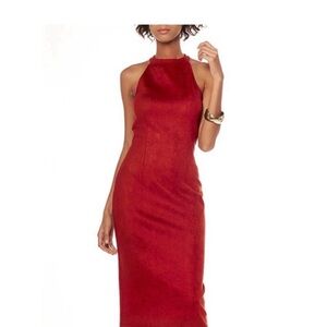 Elegant Gracia Red Halter Dress